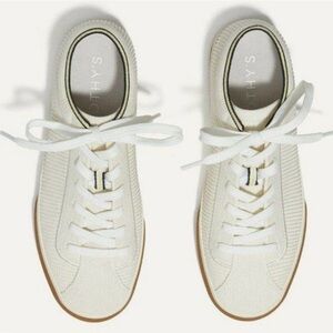 Rothy's Women's Lace Up Knit Lowtop Sneakers Cream Size 10